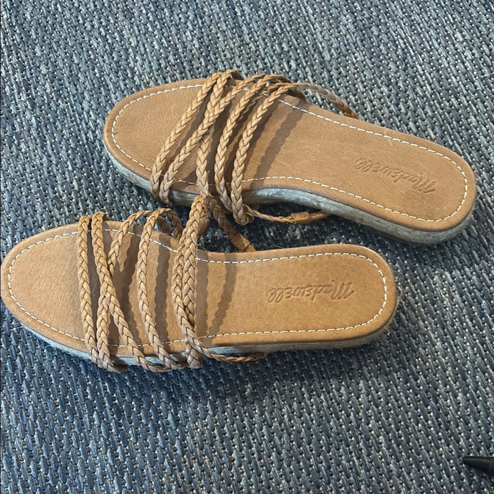 Madewell Brown Braided Sandals Minimalist Beach Style